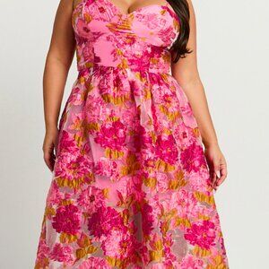 Pink floral dress